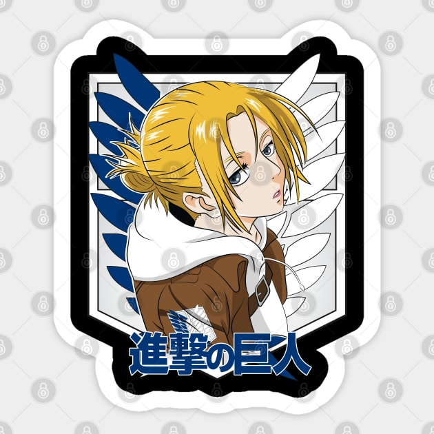 Attack on Titan Annie Leonhart Artwork Sticker by Otaku Vibes